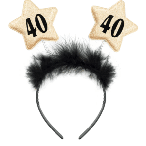 Opaska czarna ze złotymi gwiazdkami 40 urodziny