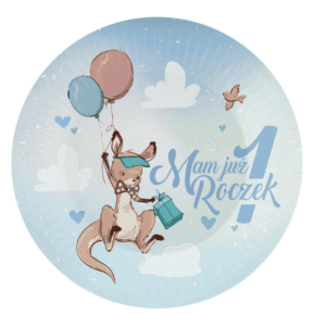 Talerzyki papierowe Kolekcja Roczek – Kangurek, 18 cm/ 6 szt.