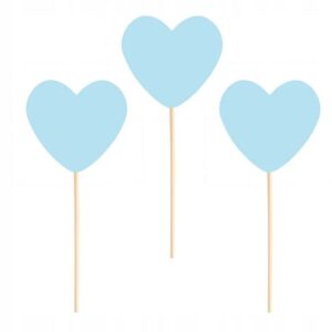 Pikery niebieskie serca 6szt