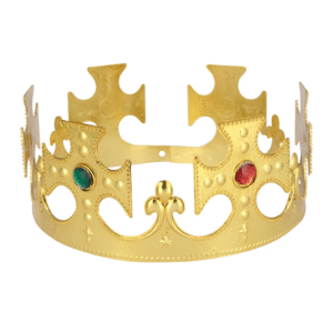Korona królewska z kolorowymi klejnotami złota