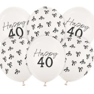 Zestaw balonów lateksowych Happy 40, 6szt.