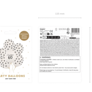 Zestaw balonów lateksowych Happy 60, 6szt.
