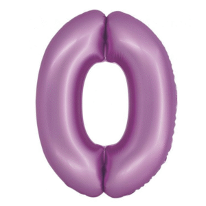 Balon foliowy Cyfra 0, kolor matowy lawendowy, 76cm