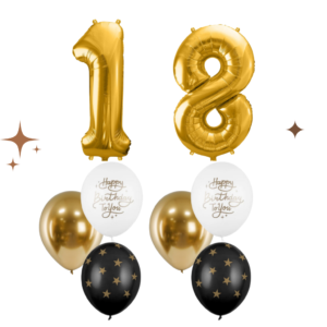 Bukiet na 18stkę – złote cyfry