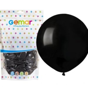 Balony Gemar Pastelowe Czarne – 19″ 25 szt.