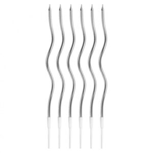 Świeczki świderki srebrne 16cm 6szt