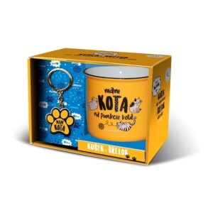 Kubek ,,Mam kota na punkcie kota” + brelok